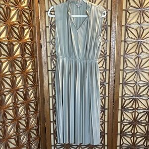 H&M Pleated Midi Dress in Taupe size small
